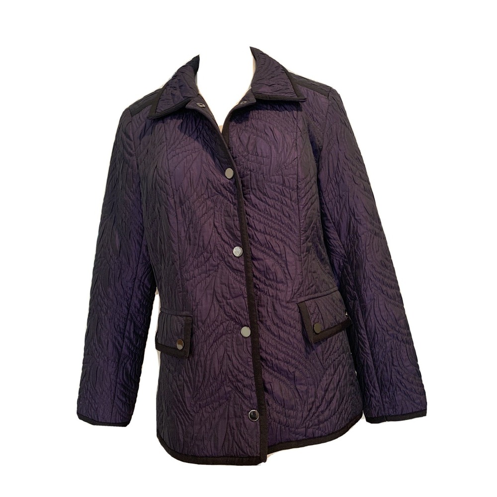Doncaster Women's Quilted Jacket Purple Black Size 8 US